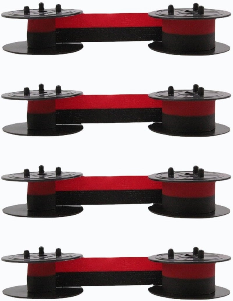 4Pack Calculator Ribbon Twin Spool, Red Black Ink for EL-1197PIII EL-2196BL MP21DX FR-2650TM - Universal Replacement for Printing Typewriter, Adding Machine - Image 1