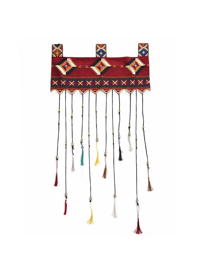 Khayamiya Fabric Wall Hanging with Colorful Tassels & Beads - Ramadan Decor - Image 1
