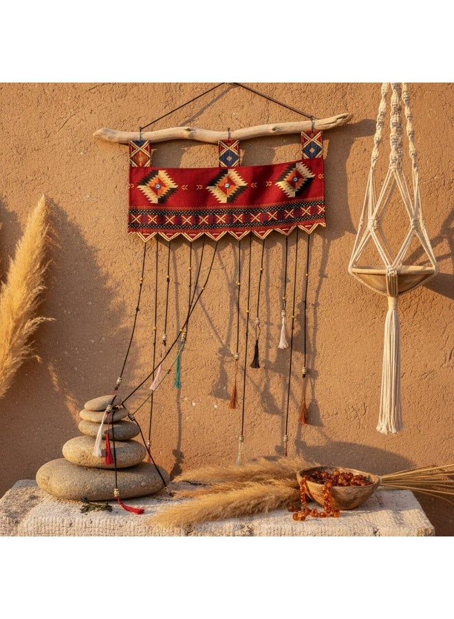 Khayamiya Fabric Wall Hanging with Colorful Tassels & Beads - Ramadan Decor - Image 2