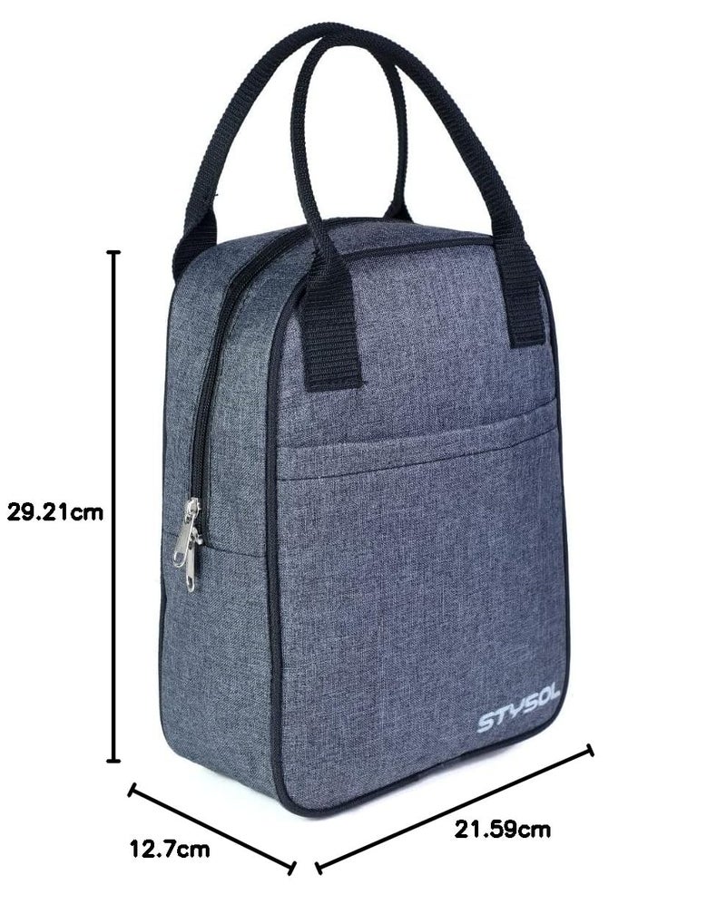 Stysol Stysol Insulated StorageLunch Bag for Office Men Kids School Leak Proof HotCold Tiffin Bags for Man Women Kids College Waterproof Lunch Jute Tote Beg Grey  - Image 5