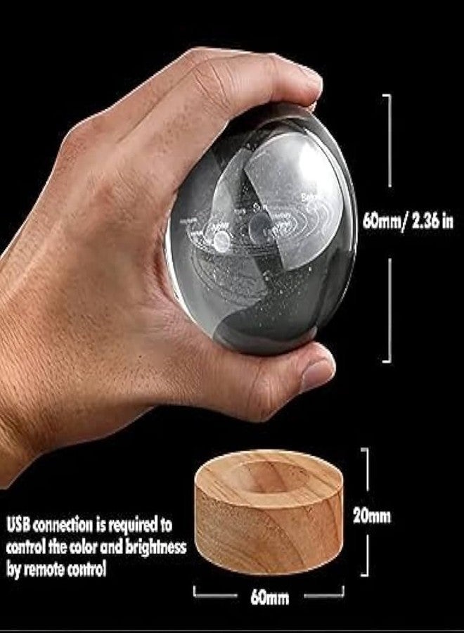 Lilone Crystal Ball USB LED Lamp, 6Cm Diameter, 8Cm Height, 3D Engraved, (Shiva) - Image 3