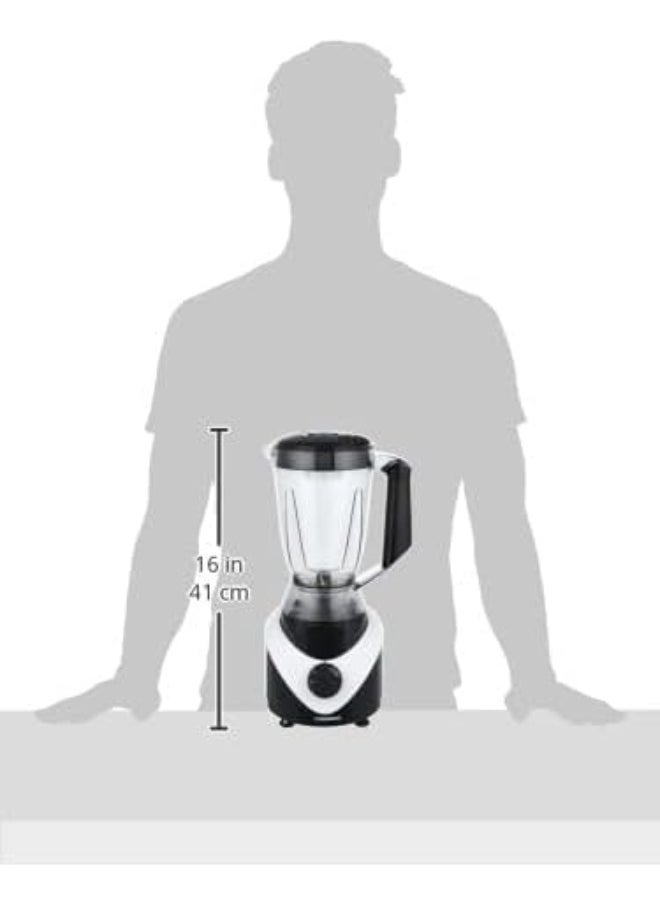 TORNADO - 500W 1.5L Electric Blender with 2 Mills and Sharp Blades in Elegant Black Design High Efficiency for Preparing Juices and Spices with a Stable Base BL5002 - Image 1