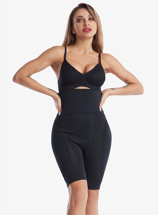 DUNISO Women's high waisted shapewear shorts，tummy control shorts with sponge pad for abdominal control, breathable and soft, suitable for postpartum shapewear or daily wear, black, size L - Image 5