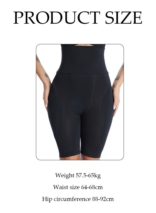 DUNISO Women's high waisted shapewear shorts，tummy control shorts with sponge pad for abdominal control, breathable and soft, suitable for postpartum shapewear or daily wear, black, size L  - Image 2