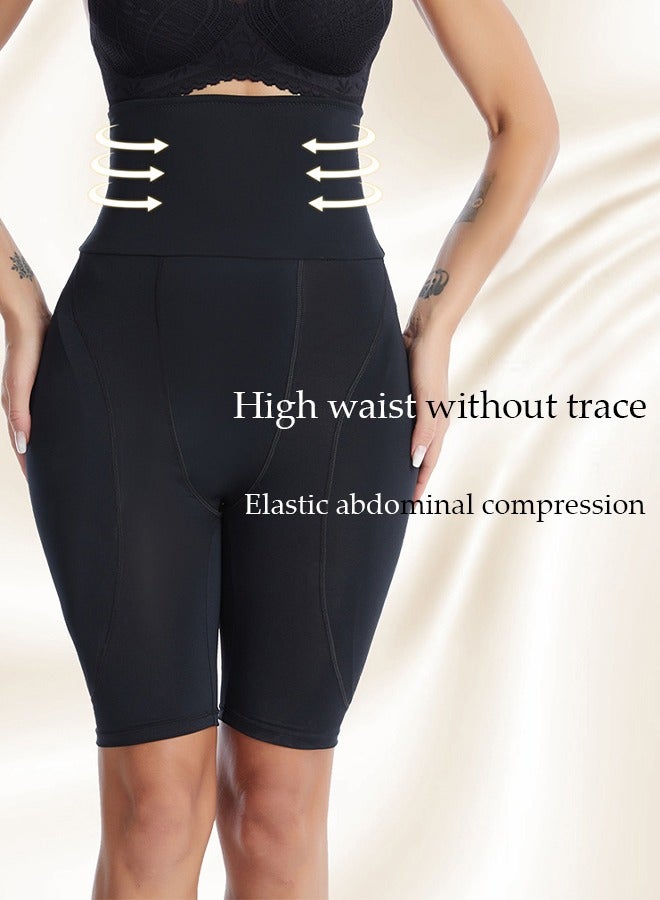 DUNISO Women's high waisted shapewear shorts，tummy control shorts with sponge pad for abdominal control, breathable and soft, suitable for postpartum shapewear or daily wear, black, size L  - Image 4