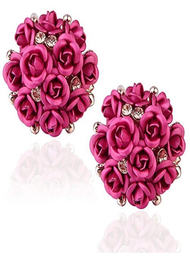 YouBella Jewellery Stylish Gold Plated Floral Necklace Jewellery for Women and Girls (Pink) - Image 4