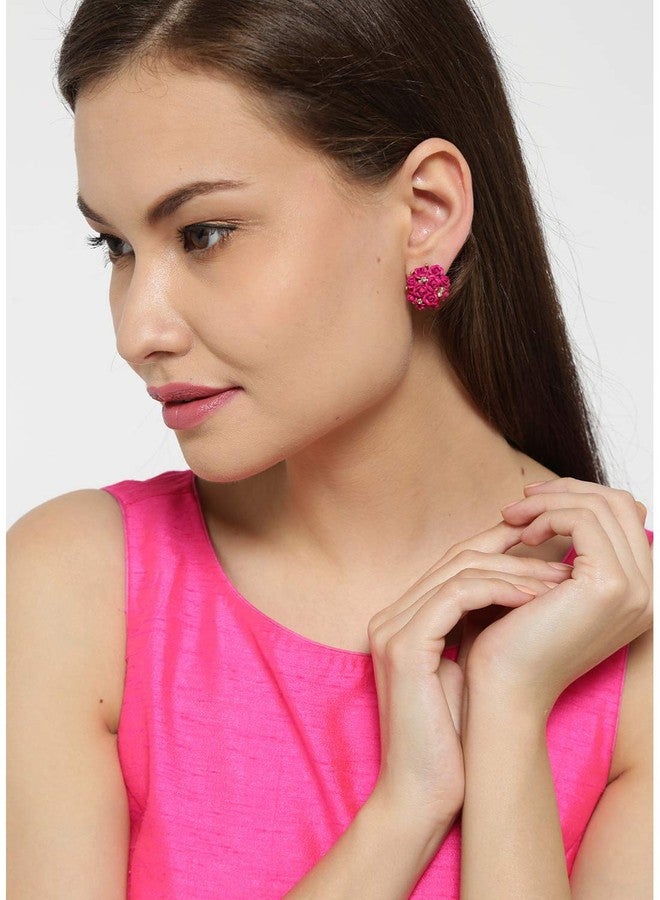 YouBella Jewellery Stylish Gold Plated Floral Necklace Jewellery for Women and Girls (Pink) - Image 3