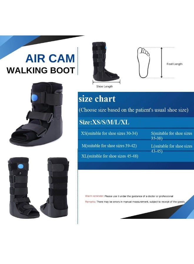 Halamine Short Air Walker Boot, Inflatable Ankle Brace for Forefoot/Foot Injuries, Ankle Sprain & Foot Fracture Rehabilitation, Black High-Density Sponge - Image 4