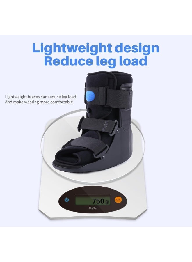 Halamine Walking Boot,Short Air Walker Boot, Inflatable Ankle Brace for Forefoot/Foot Injuries, Ankle Sprain & Foot Fracture Rehabilitation, Black High-Density Sponge - Image 5