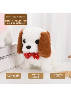 Generic Toy Dog Children Plush Electric Toy Walking Dog Electric Dog Stall Electronic Puppy Pet Teddy-Colour:Bow Tie Bebe Dog  - Image 1