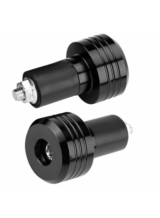 Acouto Pair of 22mm Universal Aluminum Motorcycle Grip Handlebar Ends Weight Balance Plug Black universal handlebar weight motorbike motorbike handlebar ends embout guidon moto bar end weights for motorcycle - Image 1