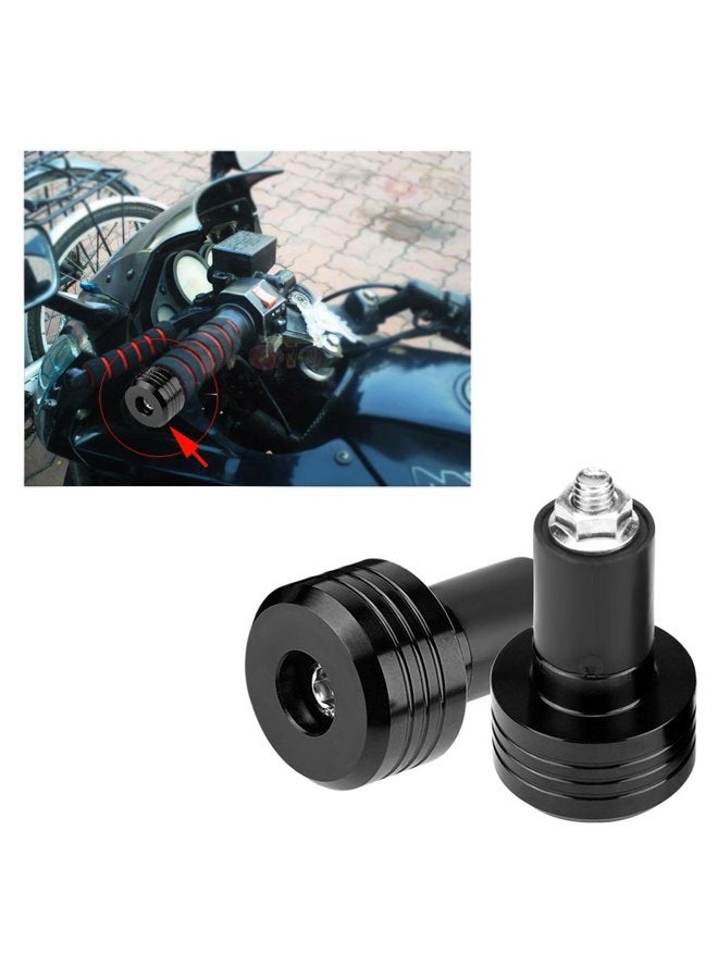 Acouto Pair of 22mm Universal Aluminum Motorcycle Grip Handlebar Ends Weight Balance Plug Black universal handlebar weight motorbike motorbike handlebar ends embout guidon moto bar end weights for motorcycle - Image 3