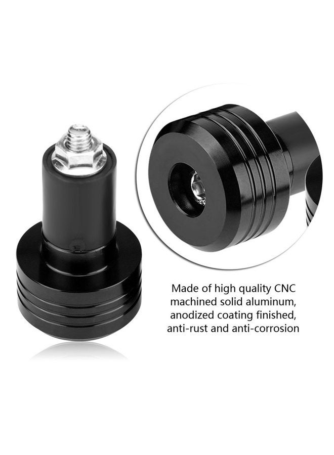 Acouto Pair of 22mm Universal Aluminum Motorcycle Grip Handlebar Ends Weight Balance Plug Black universal handlebar weight motorbike motorbike handlebar ends embout guidon moto bar end weights for motorcycle - Image 2