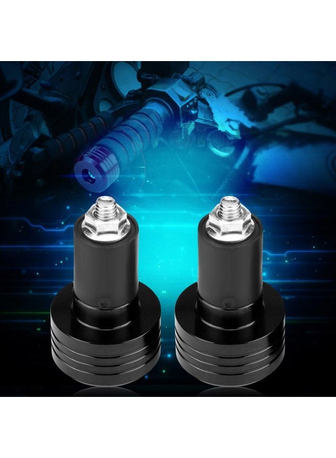 Acouto Pair of 22mm Universal Aluminum Motorcycle Grip Handlebar Ends Weight Balance Plug Black universal handlebar weight motorbike motorbike handlebar ends embout guidon moto bar end weights for motorcycle - Image 4