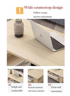 Cool Baby COOLBABY Coffee Table Solid Wood Tatami Low Table Balcony Tea Table Picnic Table Entertainment Table Suitable for Living Room Home Office Rectangular Coffee Table (Black, 120*60*42cm)  - Image 5
