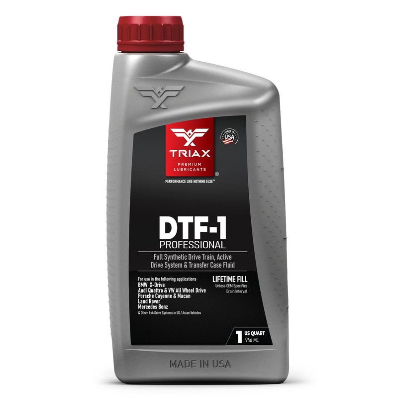 TRIAX DTF-1 Professional Transfer Case Fluid Full Synthetic, Lifetime Fill, All Season Down to -60 F, Compatible with BMW Xdrive, Audi/VW Quattro, Range Rover, Ford, Porsche & Many AWD (1 Quart) - Image 1