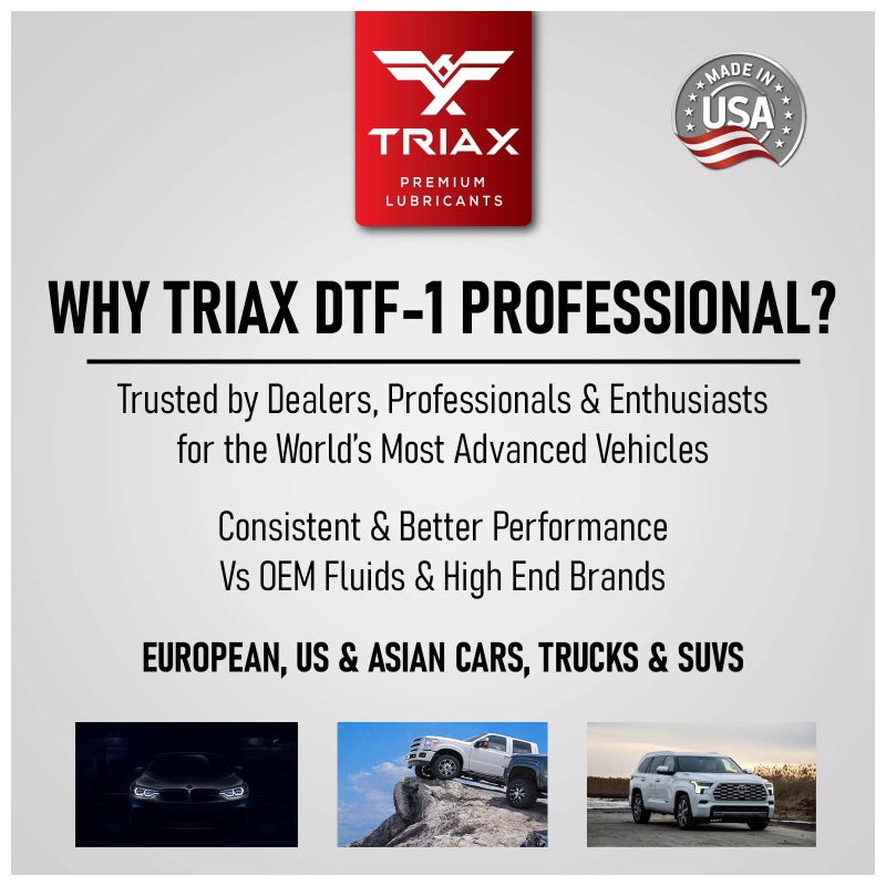 TRIAX DTF-1 Professional Transfer Case Fluid Full Synthetic, Lifetime Fill, All Season Down to -60 F, Compatible with BMW Xdrive, Audi/VW Quattro, Range Rover, Ford, Porsche & Many AWD (1 Quart) - Image 3
