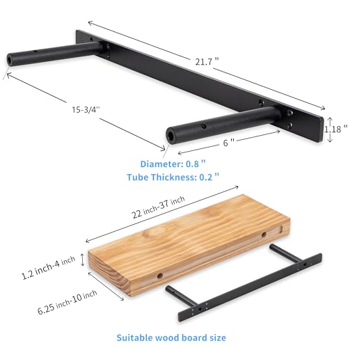 Picesa Hidden Shelf Brackets Floating Shelf Bracket Additional Brackets NO Kits 22 Inch 2 Pcs - Image 3
