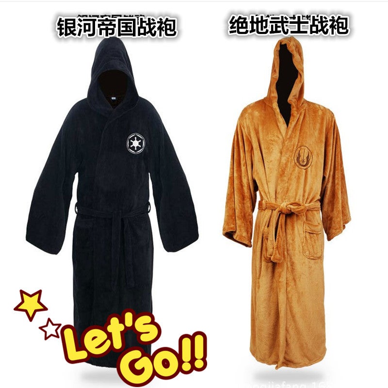 Autumn Winter Men And Women Ugly Fish Peco Donald Duck Thickened War Robe Flannel Home Clothes Nightgown Bathrobe Cosplay - Image 2