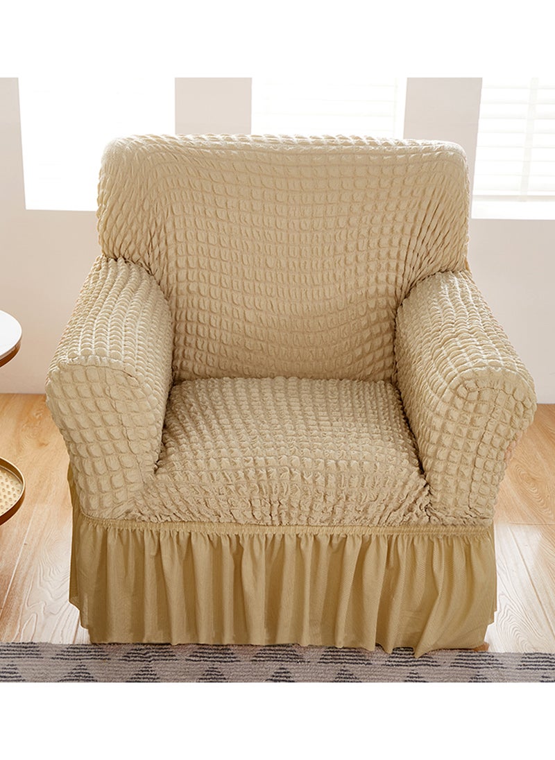 GOOTOY 4 Piece Sofa Cover with Skirt Sectional Couch Covers  European Style Armchair Sofa Cover Washable Super Stretchable Anti-Wrinkle Slip Fit Universal Furniture Protector Beige  - Image 3