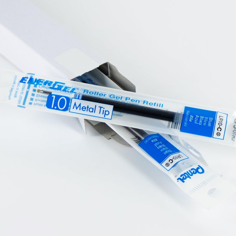 Pentel Refill Ink - for EnerGel Gel Pen, 1.0mm Metal Tip, Bold, Blue Ink, Pack of 6 Refills (LR10-6C) - Image 4