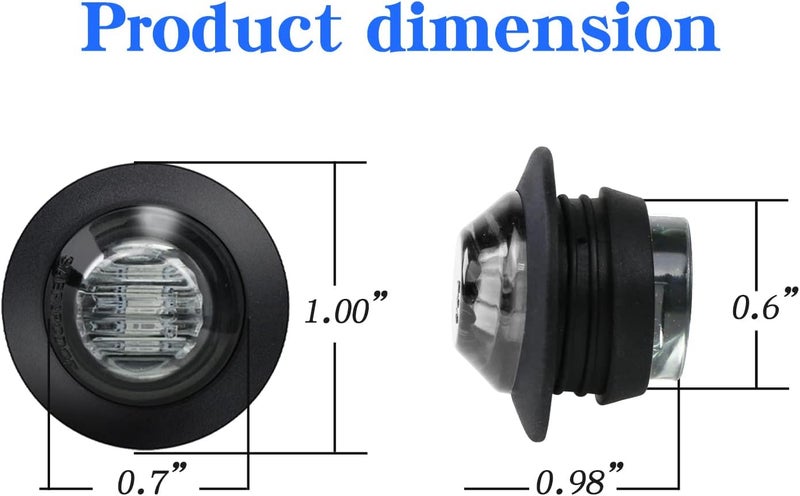 FABOOD F 10PCS Waterproof Smoked Red Mini Round LED Lights - Image 5