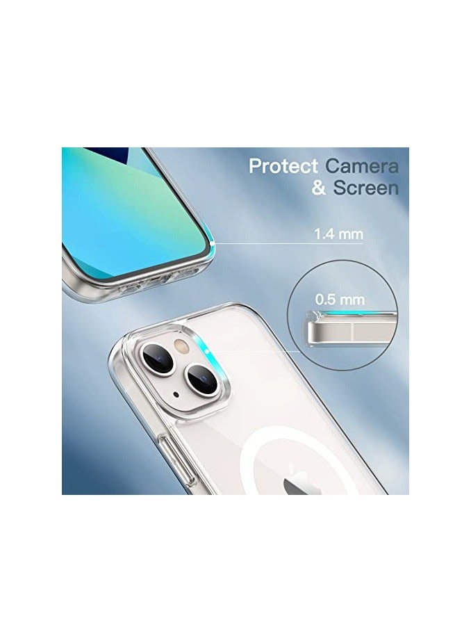 JETech Magnetic Case for iPhone 13 mini 5.4-Inch Compatible with MagSafe Wireless Charging, Shockproof Phone Bumper Cover, Anti-Scratch Clear Back (Clear) - Image 3