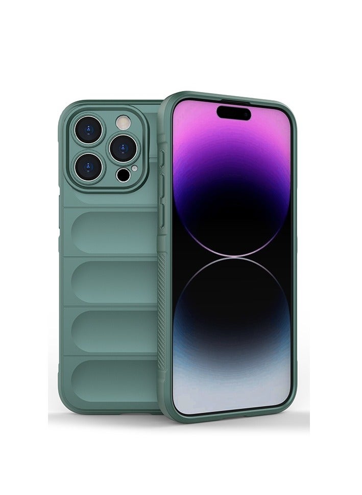 Phantom Shield Silicone Case with Anti-Scratch Soft Microfiber Lining, High Resilience Rubber Full Body Shockproof Cover Compatible with Apple iPhone 15 Pro Max (Dark Green) - Image 1