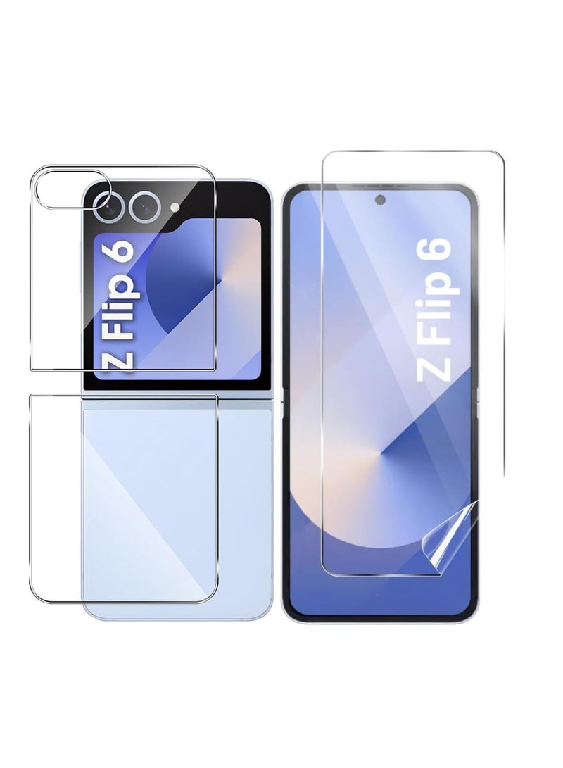 واقي شاشة متوافق مع Galaxy Z Flip 6 2024، غشاء هيدروجيل TPU ناعم حساس للمس، تغطية كاملة، TPU مرن ممتاز، واقي شاشة عالي الوضوح لهاتف Galaxy Z Flip 6 - Image 1