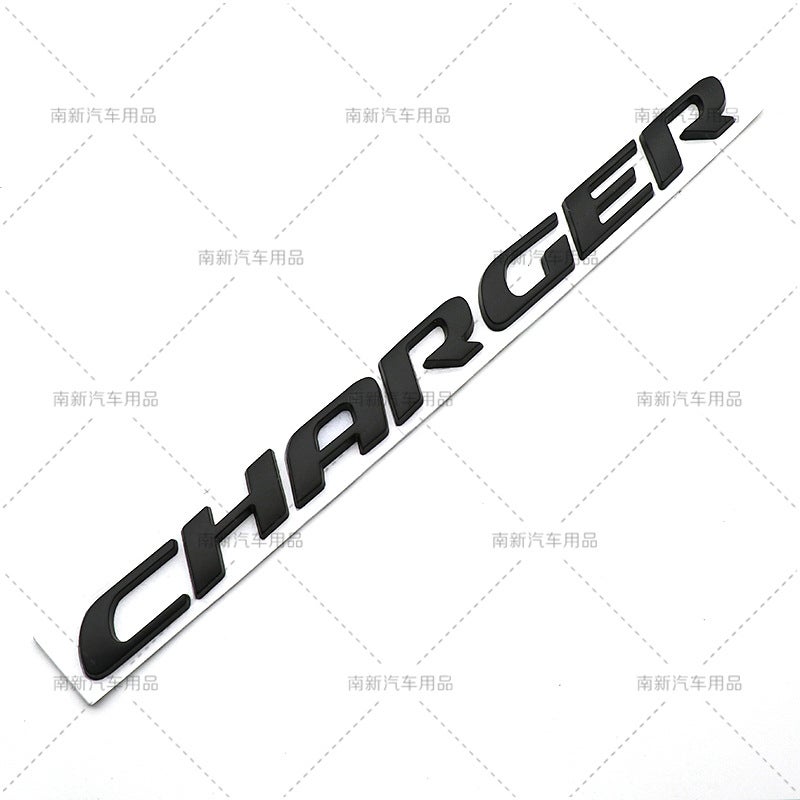CHARGER metal car logo car sticker suitable for Dodge horse hood logo three-dimensional letter car tail sticker Black Black