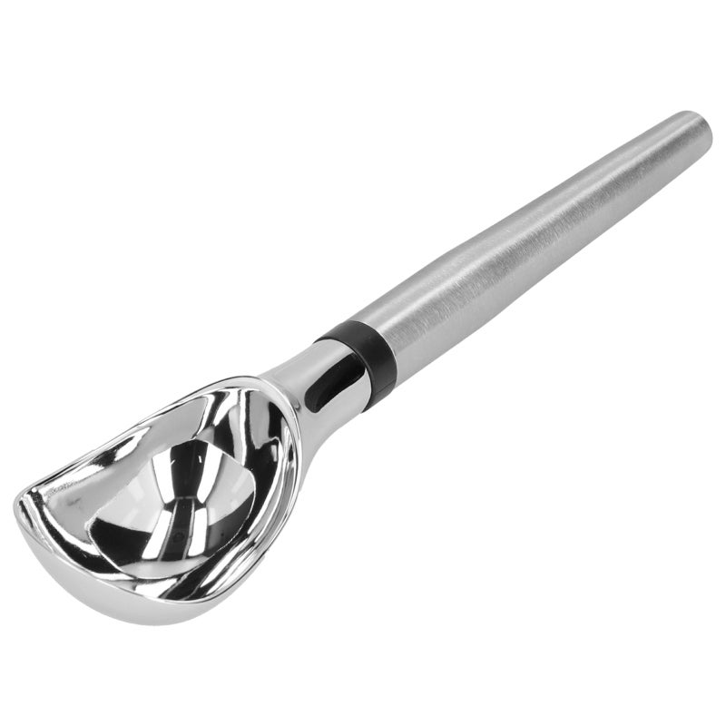 Ice Cream Scoop: Stainless Steel & Zinc Alloy, Thickened Long Handle - Smooth Polished Surface, Ball Scoop for Home Kitchen, Dessert Prep, Fruit Pulp Scooping - Image 1