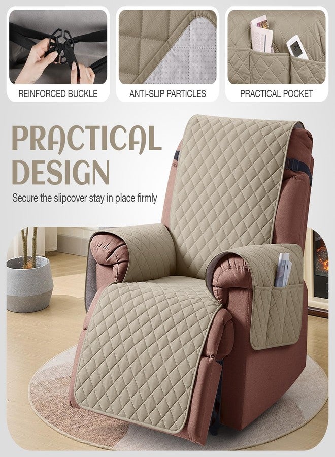 KinCam غطاء كرسي استرخاء مقاوم للماء بنسبة 100% من KinCam، أغطية أريكة استرخاء للحيوانات الأليفة والكلاب، غطاء أريكة استرخاء لحماية الأثاث مع أشرطة مطاطية للأطفال (23.6 بوصة، كاكي) - Image 5