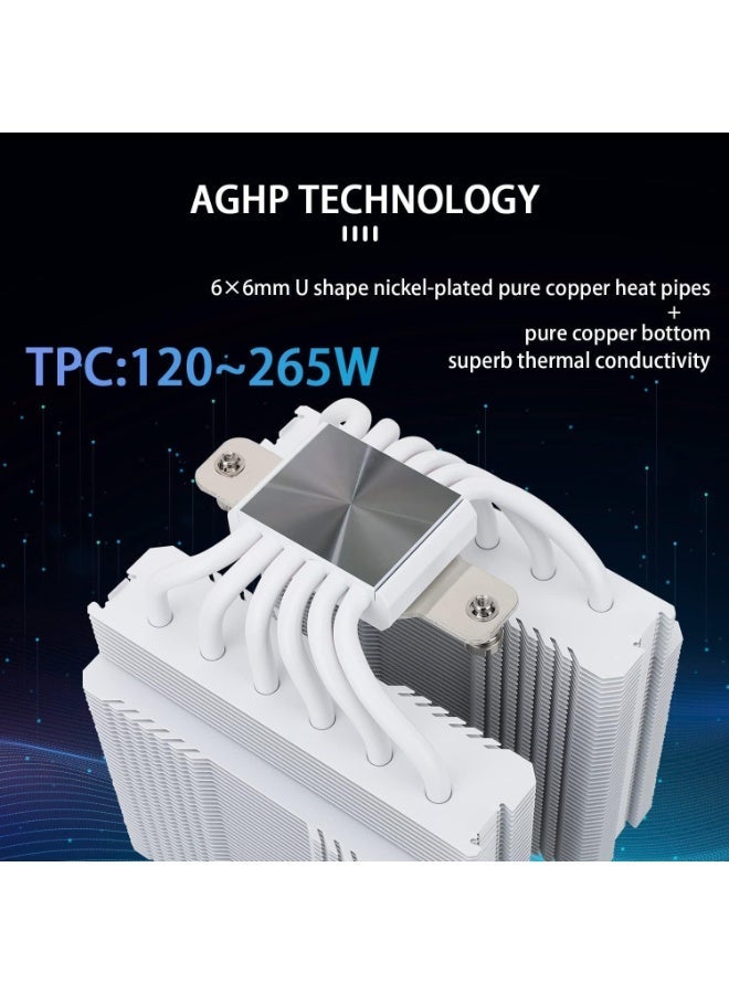 ثيرمالرايت مُبرد الهواء لوحدة المعالجة المركزية Thermalright Peerless Assassin 120 SE ARGB الأبيض، مبرد وحدة معالجة مركزية بـ 6 أنابيب حرارية، مروحتان بمقاس 120 مم من نوع TL-C12CW-S بتحكم PWM، تقنية AGHP، متوافق مع AMD AM4/AM5 وIntel LGA1700/115X/1851/1155/1200 - Image 2