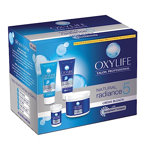 Oxylife Salon Professional Natural Radiance 5 Crème Bleach - 310g | Oxysphere Technology for Radiant & Even Skin Tone | Enriched with Vitamin E & Glycerine | Fights 5 Skin Problems - Image 1