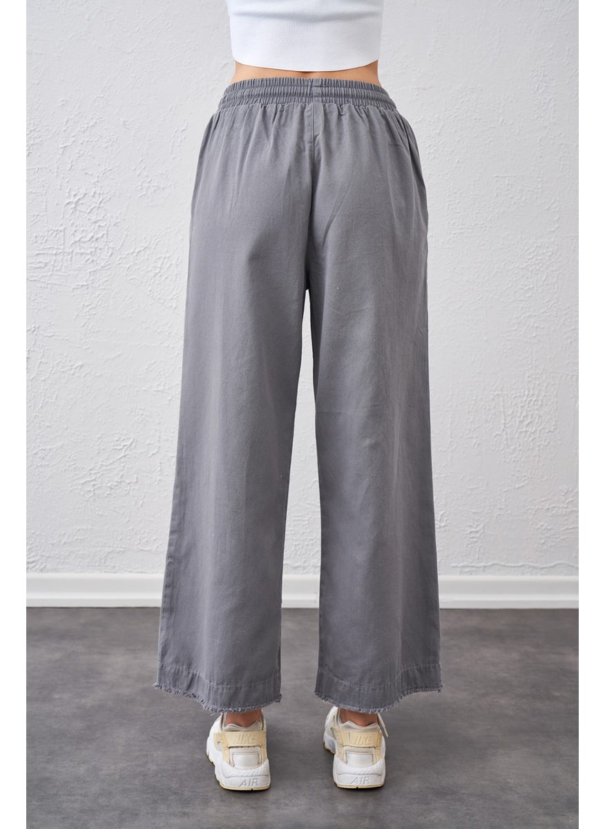 Women's Gray Tie Waist Wide Cut Stitched Leg Trousers - pzsku/Z4A58DEA53D854B69F3DBZ/45/_/1739802286/48fb415d-57ae-4a47-b8c9-eaa38ff6c0c0