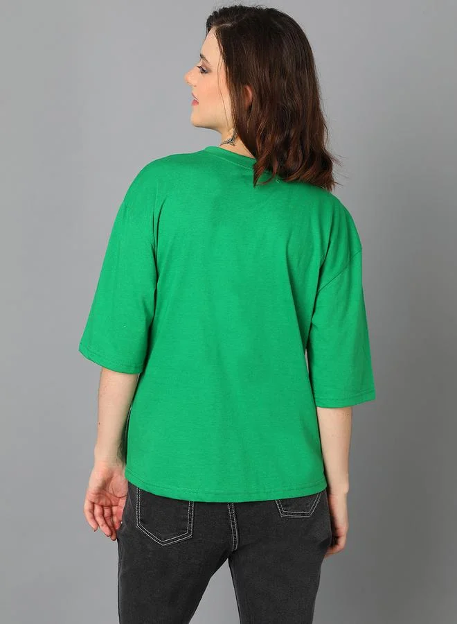 Kotty Kotty Typography Print Dropped Shoulders Oversized T-Shirt