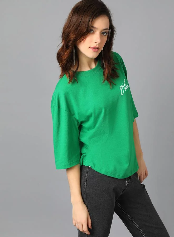 Kotty Kotty Typography Print Dropped Shoulders Oversized T-Shirt