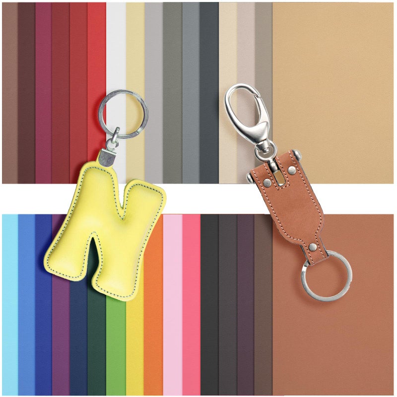 LOTMER 32 Pieces Faux Leather Sheets 8Ã—12 INCH 32 Colors Leather Fabric Sheets 0.7mm Thickness Faux PU Leather Sheets for Making Earring, Keychain, Jewelry and Other Handicrafts - Image 4