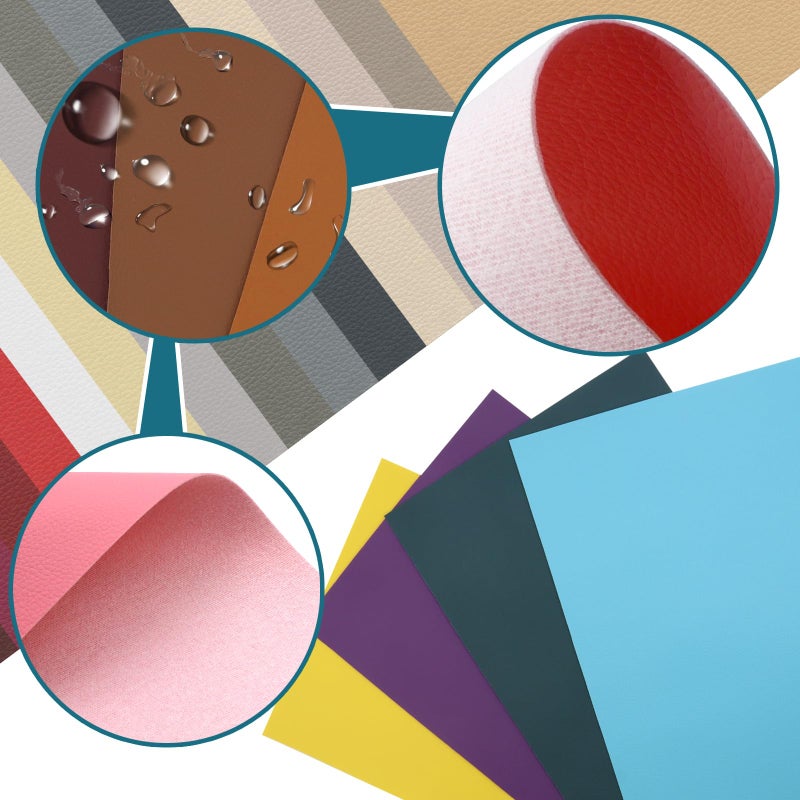 LOTMER 32 Pieces Faux Leather Sheets 8Ã—12 INCH 32 Colors Leather Fabric Sheets 0.7mm Thickness Faux PU Leather Sheets for Making Earring, Keychain, Jewelry and Other Handicrafts - Image 3