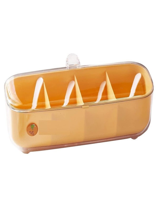 JOLYMIT 4 Compartments Plastic Masala Spice Storage Box with Lid, Seasoning Storage Box Container, Spoon Masala Dabba Condiment Spice Jar Container (Multicolour /1 Pcs) - Image 1
