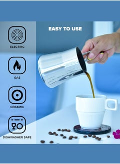 Elegant coffee pot or melting butter And chocolate made by Stainless steel Available in several sizes  - Image 4