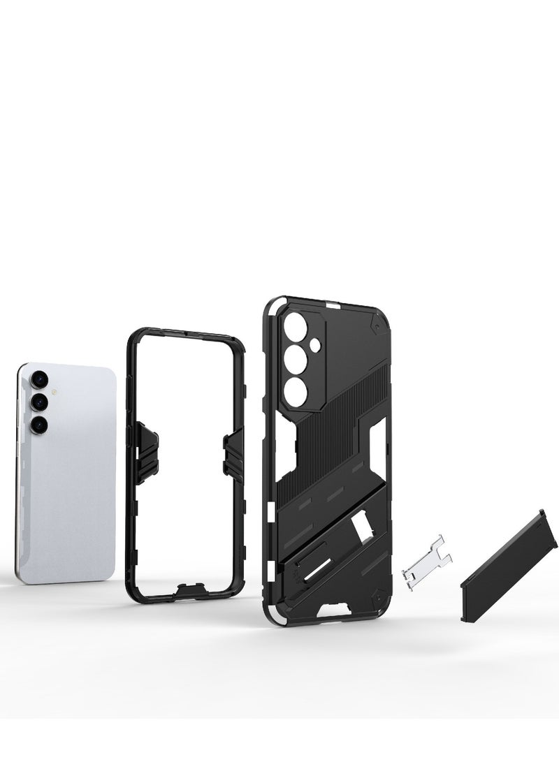 Punk Armor 2 in 1 PC Tpu Shockproof Phone Case with Invisible Holder For Samsung Galaxy S23 FE 5G (green) - Image 5