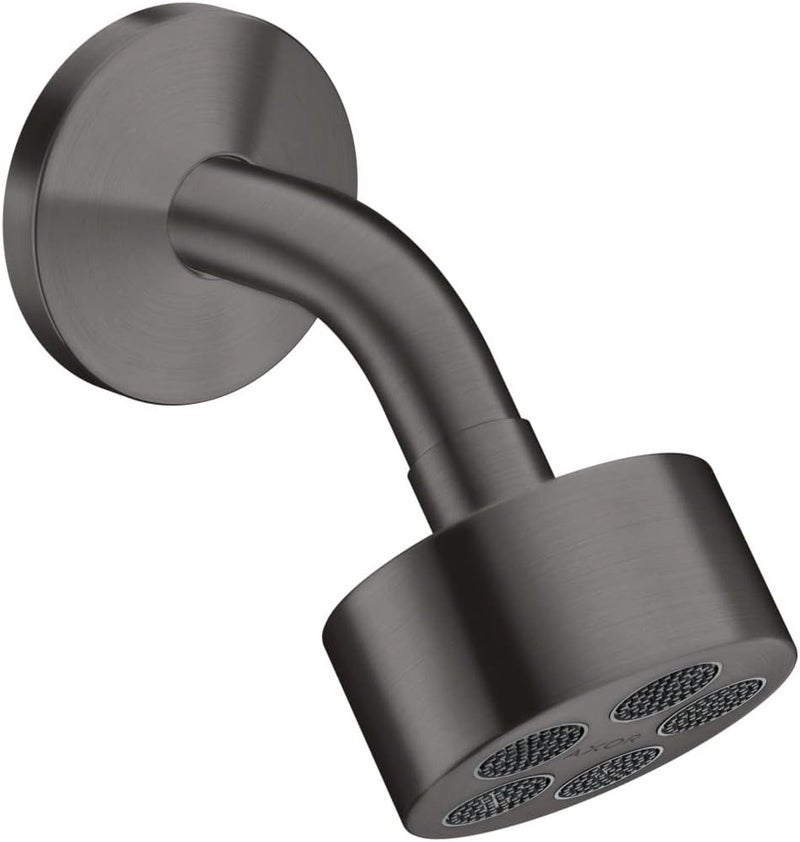 AXOR AXOR ONE 3inch Modern Showerhead 1Spray PowderRain with QuickClean in Brushed Black Chrome 48498341 