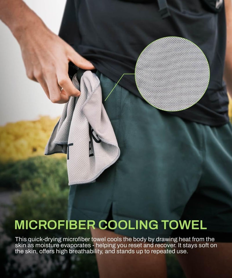 TEGO Pacer Cooling Towel | Lightweight Microfiber | Quick-Dry | Compact | Instant Cooling Effect | Workout & Running Essential2 (Pack of 2 - Black) - Image 4