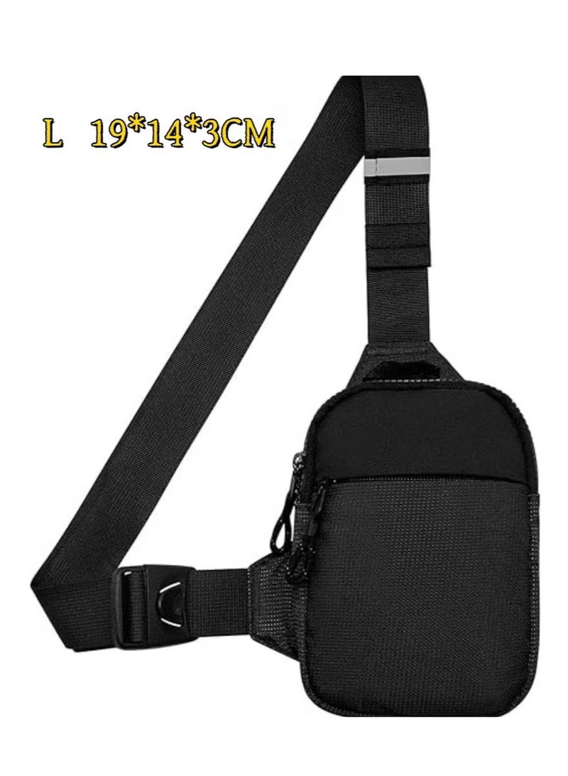 Small Sling Bag for Men Waterproof Crossbody Fanny Packs Purses Chest Bags with Adjustable Shoulder Belt for Travel Sport Camping(Black) - Image 1
