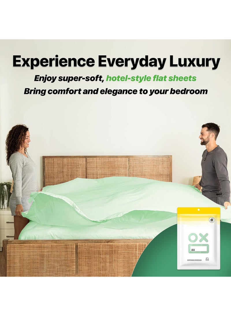 Disposable Bedding Set – 4-Piece Pack (1 Bed Sheet, 1 Quilt Cover, 2 Pillowcases), 200×220 cm, Green Color, Hygienic & Portable – Ideal for Salon, Spa, Clinic, Travel & Guest Use - Image 4