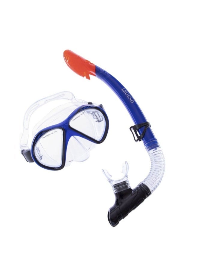 Professional Diving Mask with Snorkel, Glass Lens, for Spearfishing and Swimming, Multi-Colour - Image 4