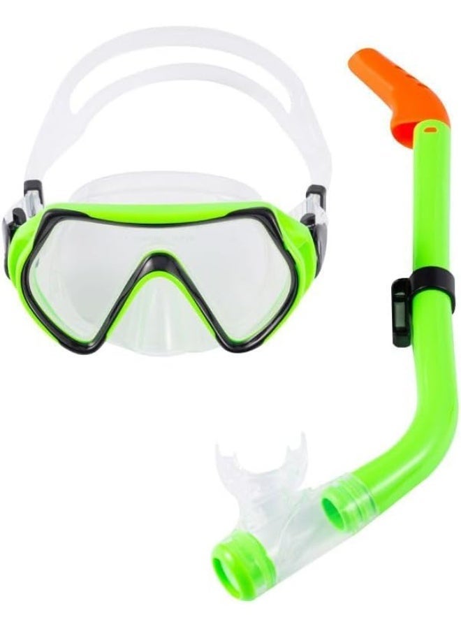 Professional Diving Mask with Snorkel, Glass Lens, for Spearfishing and Swimming, Multi-Colour - Image 2