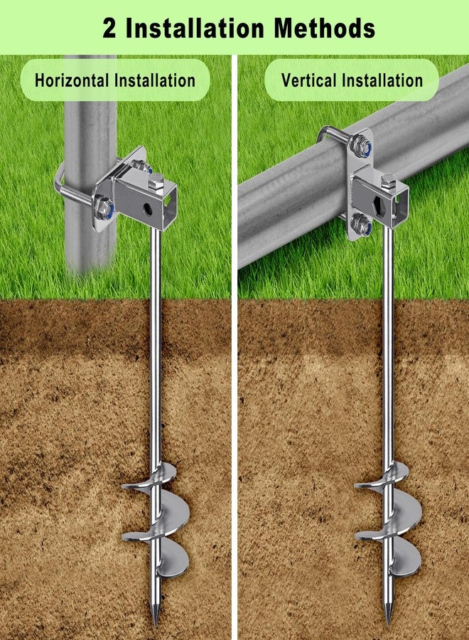 Insaga Multi-Purpose Ground Anchors, Fully Welded Trampoline Anchors, 16.5'' Mobile Home Anchors, Shed Anchor Kit for Trampoline, Swing Set, Carport,Play Ground, Set of 4 - Image 2