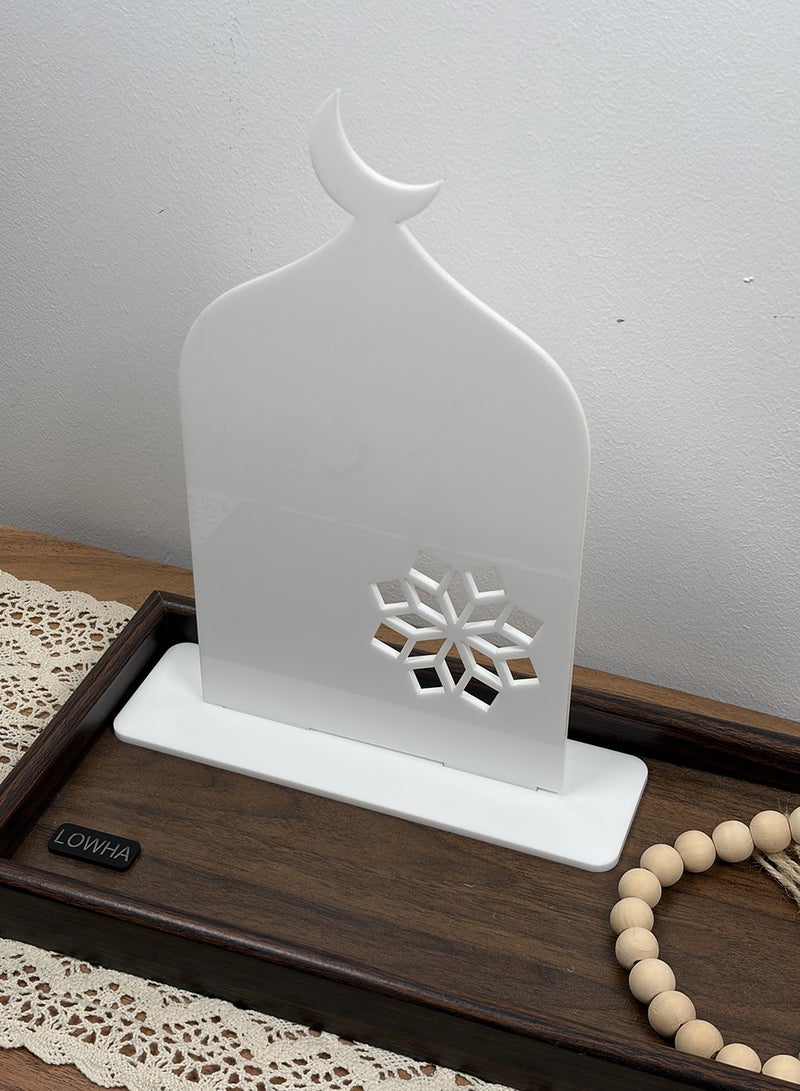 LOWHA Acrylic Decorative Stand with Islamic Design and Ramadan Crescent Moon Shape - Image 1